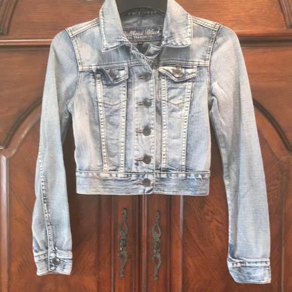 Bullhead Black Cropped Jean Jacket Xs 